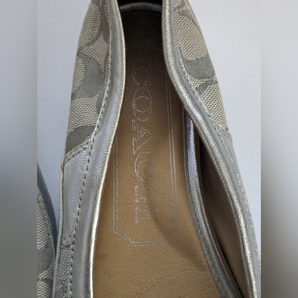 Coach Sarah Ballet Flats with a ribbon bow toe. - Picture 7 of 9